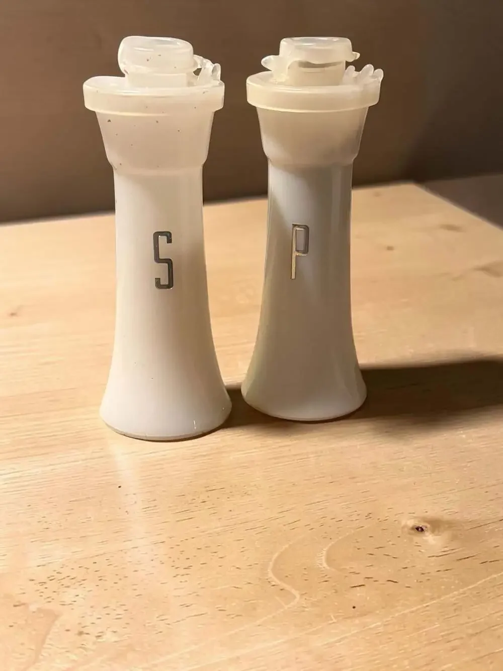Vintage Tupperware Hourglass Salt and Pepper Shakers White